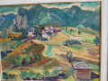 Вера Къдринова 1904 - 1986 Родопски къщи пейзаж маслени бои, снимка 6