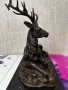 Масивна бронзова скулптура „Легнал Елен“ – 13 кг, подпис Milo, снимка 2