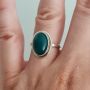 4946 Сребърен пръстен със зелен Оникс , снимка 3