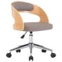 vidaXL Въртящ офис стол, таупе, извито дърво и текстил（SKU:3054835, снимка 1 - Столове - 45388154