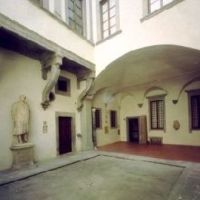 Темпера върху картон: Дворът на къщата на Микеланджело 19век, снимка 6 - Антикварни и старинни предмети - 45439821