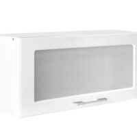 Нисък кухненски шкаф с витрина, VH80/36SB Бял гланц, снимка 1 - Шкафове - 45509809