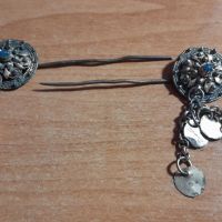 Възрожденски сребърен накит с позлата - Игла за коса, снимка 6 - Други ценни предмети - 45216489