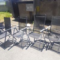 Комплект 4 броя сгъваеми алуминиеви къмпинг столове с подлакътници , снимка 7 - Градински мебели, декорация  - 45799173