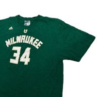 Мъжка тениска Adidas x NBA Milwaukee Bucks, размер XXL, снимка 2 - Тениски - 46158695