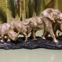 Декорация,статуя големите 5 животни на Африка в цвят злато, снимка 5 - Статуетки - 45354044
