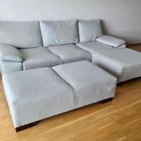 Ъглов диван с табуретка, снимка 1 - Дивани и мека мебел - 45483898