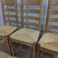 6 броя трапезни столове от бял дъб с ратанова седалка, снимка 4 - Столове - 46130860