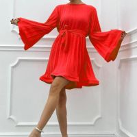 Дамски ефирни рокли с колан , снимка 4 - Рокли - 45522361