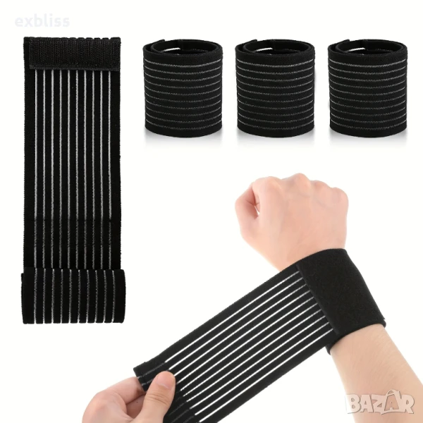 Еластичен бинт за опора и поддръжка на китката коляното и прасеца, снимка 1