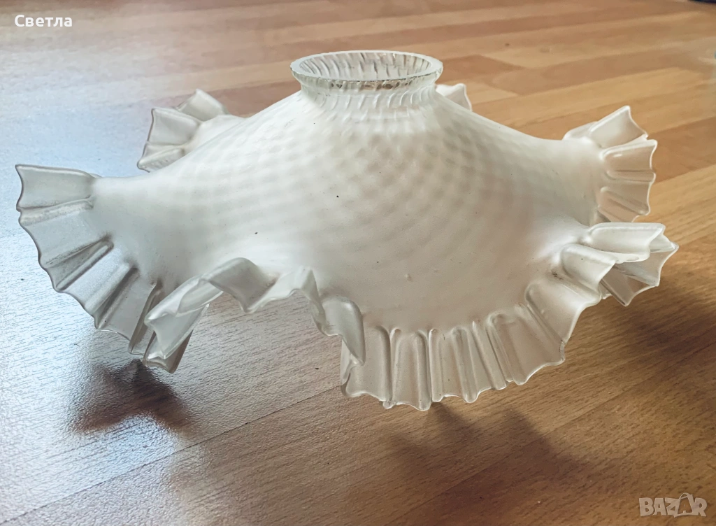 Абажури от масивно стъкло, произход Франция, от преди 1939г., по € 35 за брой, снимка 1