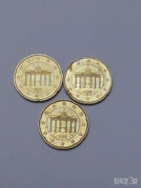 20 евро цента Германия-2002 г. букви A;D;J, снимка 1
