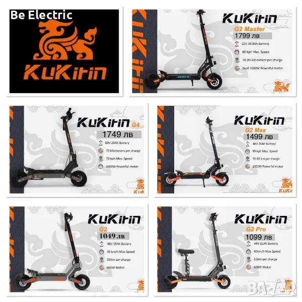 НОВИ!!! Електрически Тротинетки  KuKirin  G2 Max/G4/G2Master/G2 Pro/G2, снимка 1
