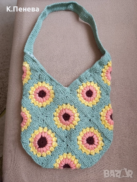 Плетена чанта слънчогледи , снимка 1