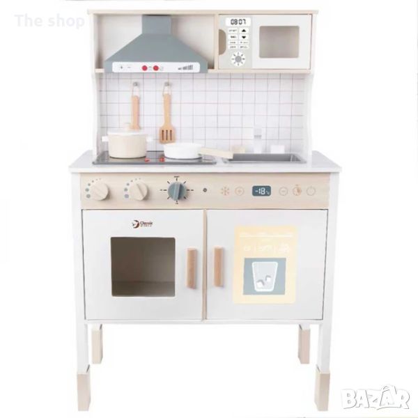 Модерна дървена кухня за игра в бял цвят на Classic World (004), снимка 1