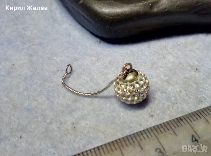 КРАСИВА ЕМАЙЛИРАНА СРЕБЪРНА АРТ ВИСУЛКА СРЕБРО ВИСОКА ПРОБА с ИСКРЯЩИ КРИСТАЛЧЕТА 49234, снимка 1