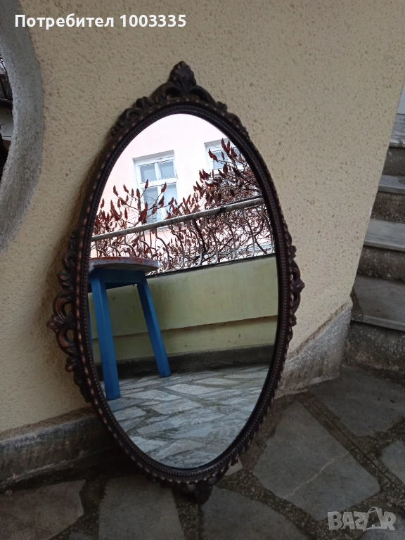 Старо бароково огледало с метална рамка, отлично , снимка 1