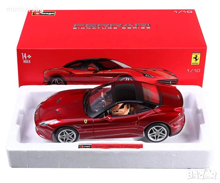 1:18 Метални колички: Ferrari California T - Bburago, снимка 1