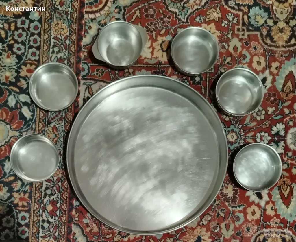 Тава и купички от алпака, снимка 1