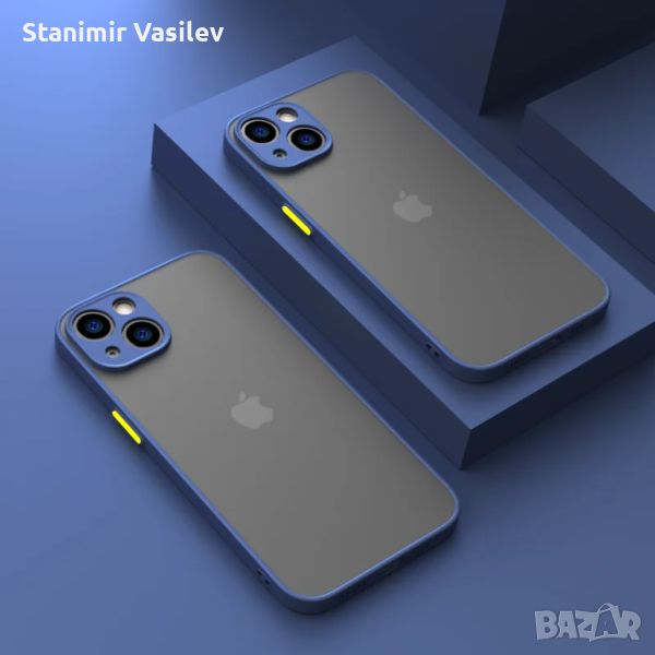 Противоударен Матов Кейс за iPhone 12 - Луксозен Силиконов Протектор с Прозрачен Твърд Калъф, снимка 1