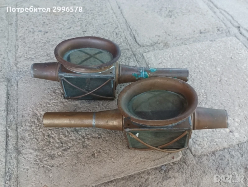 Чифт фенери за файтон фенер лампа фар каляска карета, снимка 1