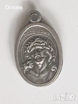 Католически медальон Христос/Богородица, снимка 1
