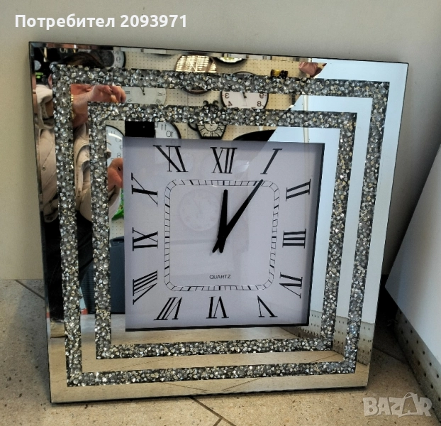 ЛУКСОЗЕН ОГЛЕДАЛЕН ГОЛЯМ стенен часовник , снимка 1
