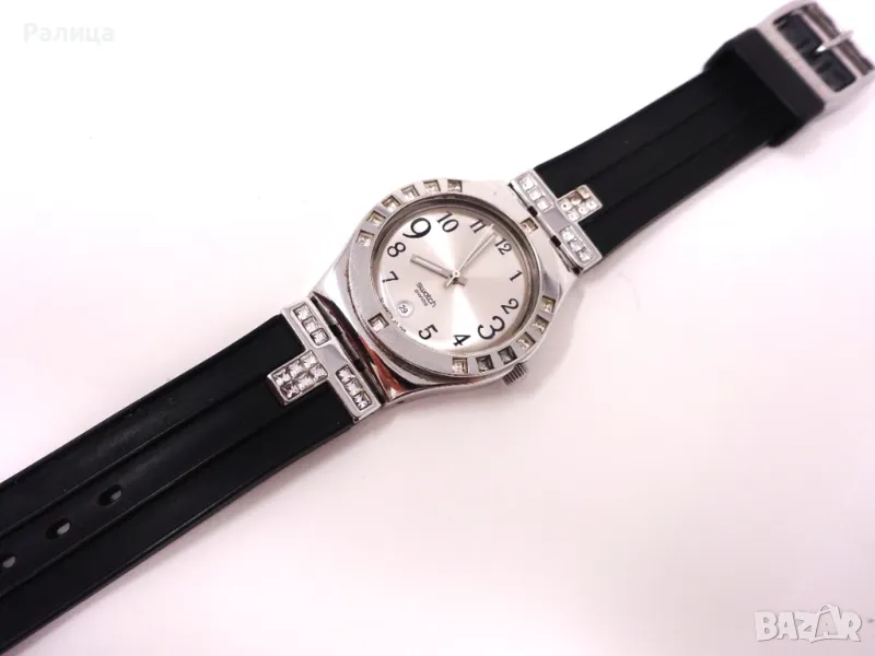 Дамски кварцов часовник Swatch с оригинална силиконова каишка, снимка 1