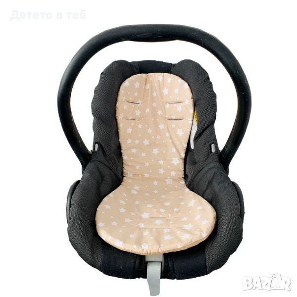 Подложка за столче за кола 0-13 кг, бежови звезди, снимка 1