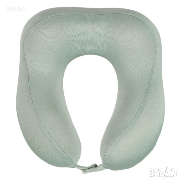 Анатомична пътна възглавница с мемори пяна – сиво-кафява (taupe), 27 см, снимка 1