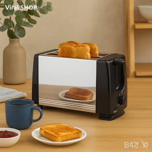 Тостер за 2 филии Termomax TX200S, 650W, метален, снимка 1