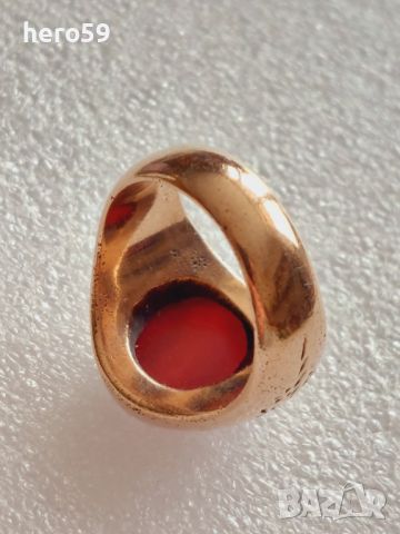 Много стар златен пръстен с карнеолова гема , снимка 12 - Пръстени - 45782643