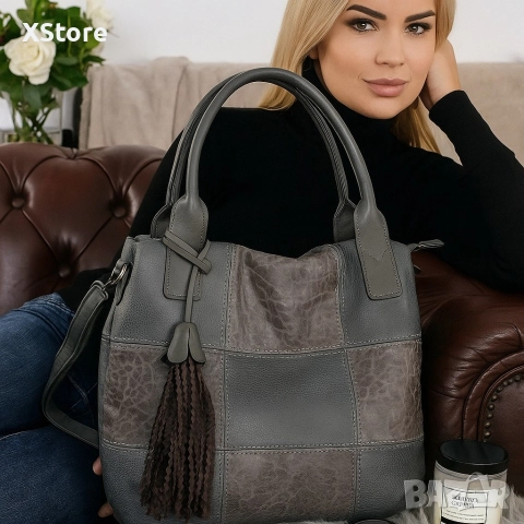 Ежедневна дамска чанта тип торба, през рамо, снимка 4 - Чанти - 52572140