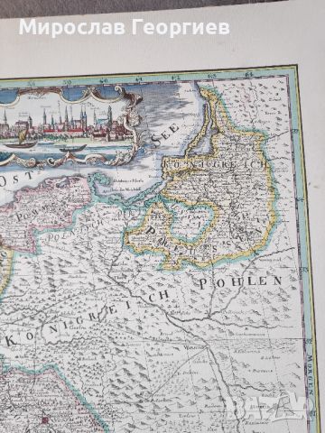 Карта на всички кралски пруски земи, голяма карта, снимка 4 - Колекции - 45747719