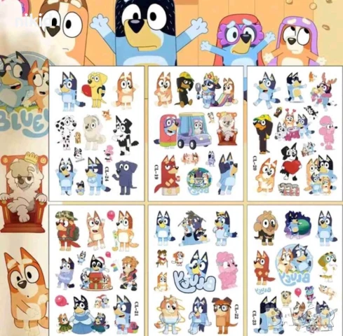 Блуи и Бинго Bluey and Bingo Tattoo татос татуировка временна детска татоси детски татоси татуси, снимка 3 - Други - 42826456
