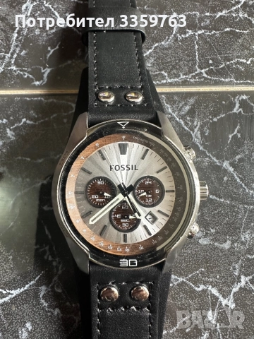 Fossil мъжки часовник – хронограф с кожена каишка