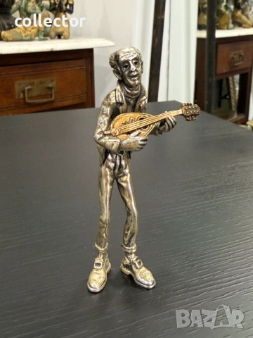 Италианска сребърна фигура на музикант. №8008, снимка 11 - Антикварни и старинни предмети - 53946331