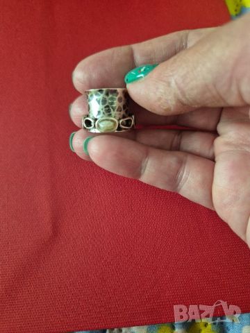 Сребърен пръстен с подвижна въртяща халка с камъни и перла, уникален бутиков дамски пръстен, снимка 11 - Пръстени - 46017791