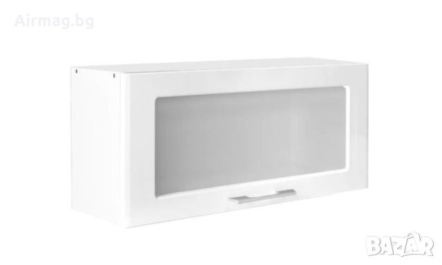 Нисък кухненски шкаф с витрина, VH80/36SB Бял гланц
