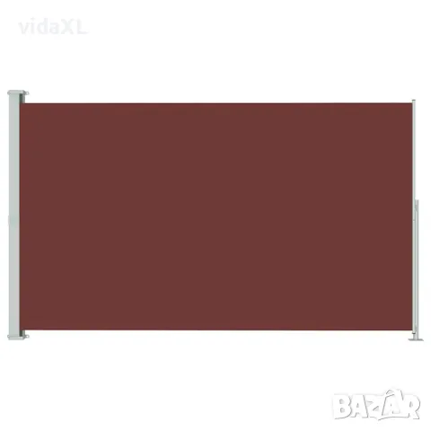 vidaXL Прибираща се дворна странична тента, 180x300 см, кафява（SKU:313402）, снимка 1 - Градински мебели, декорация  - 48993288