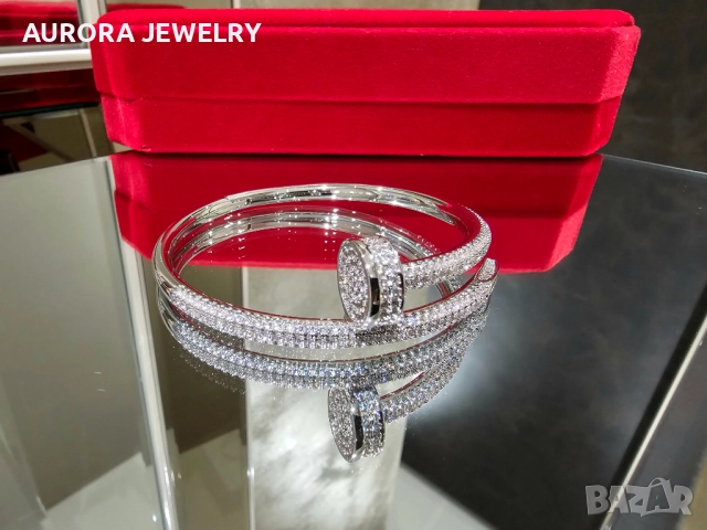 CARTIER Nail Juste un Clou Silver Large Paved Diamonds Гривна Пирон