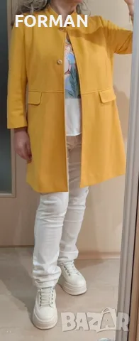 Удължено сако в слънчев жълт цвят, снимка 3 - Сака - 49651761