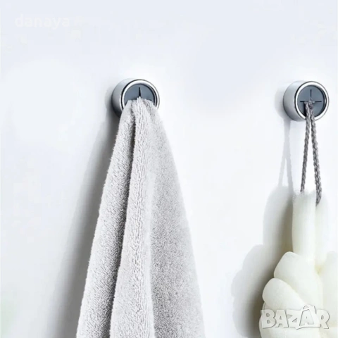 Самозалепващи кръгли закачалки за кърпи, 2 броя, снимка 4 - Други - 54190684