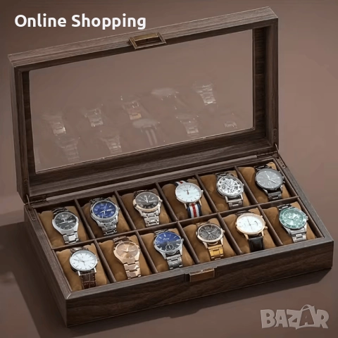 Луксозна дървена кутия за 3, 6, 10 или 12 броя часовници, снимка 6 - Други - 52879947