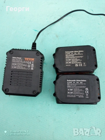VEVOR зарядно и Батерии 20V/2Ah Li-ion , снимка 6 - Други инструменти - 53684119