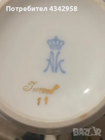 Alka-Kunst Kaiser. Ваза със златен мотив. 1967 г., снимка 3 - Антикварни и старинни предмети - 50268865