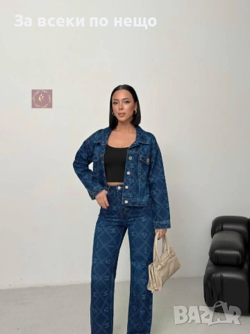 Chanel Дамски Син Дънков Комплект💎Дамски Деним Комплект В Син Цвят Код E1283, снимка 2 - Комплекти - 53756362