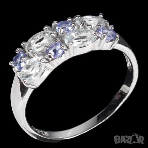 925 сребърени пръстени с Topaz, гранат, аквамарин, танзанит, , снимка 8 - Пръстени - 51769286