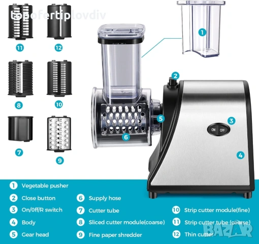 Електрическо ренде COOCHEER,Professional Vegetable Slicer,Гаранция, снимка 2 - Кухненски роботи - 54155170