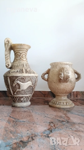 Италианска ваза, амфора с дръжки във формата на листа. , снимка 6 - Декорация за дома - 53540975